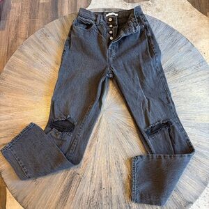 PacSun High-Rise Button Fly Distressed Straight Jeans – Size 25